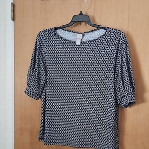 H&M Black and White Blouse Elegant Top